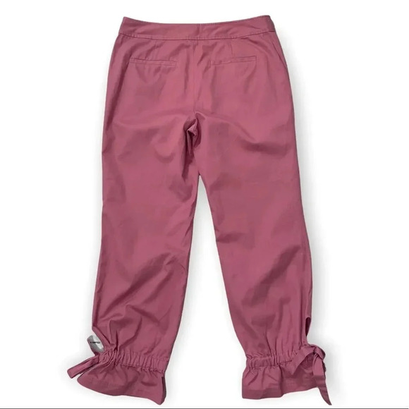 Rebecca Minkoff Pants High Rise Flat Front Tie Conch Ankle Pink Mauve NWOT - Picture 9 of 13